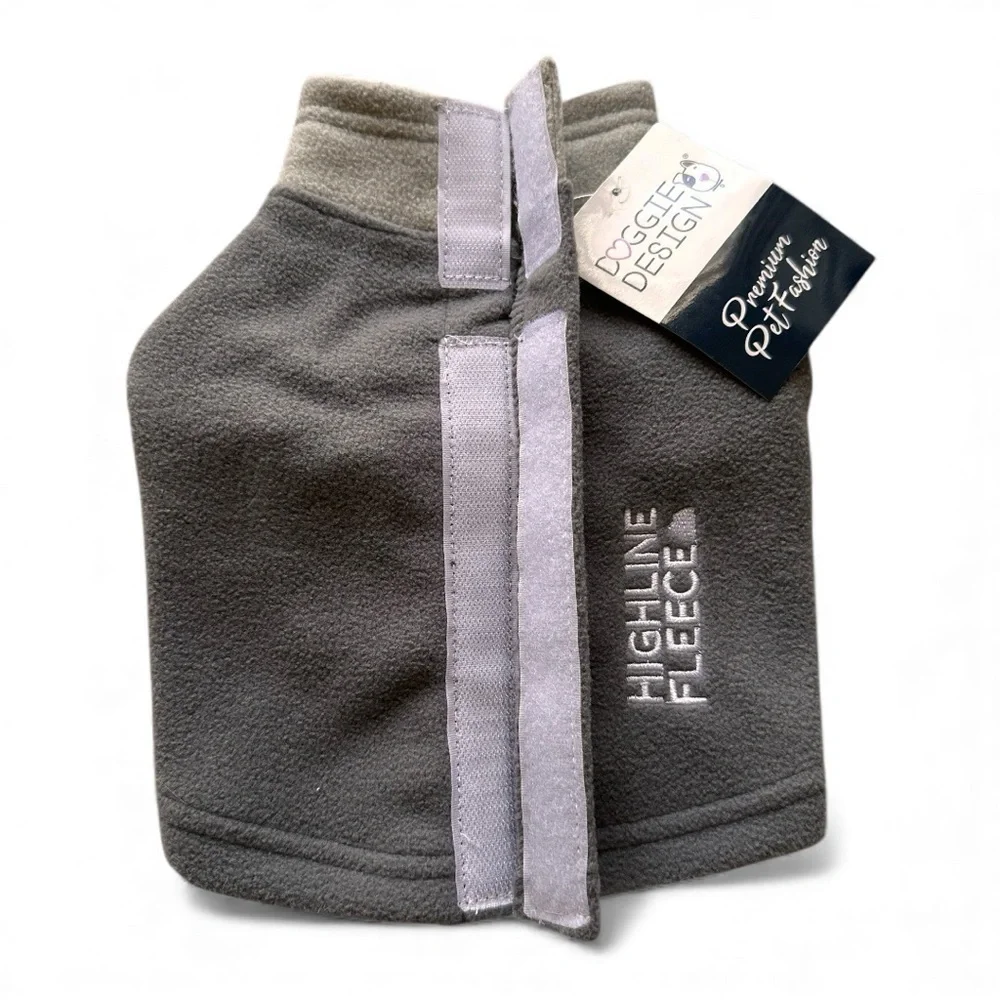 HIGHLAND FLEECE Dog Coat by DOGGIE DESIGN in Two Tone Gray - Fits Small Dogs